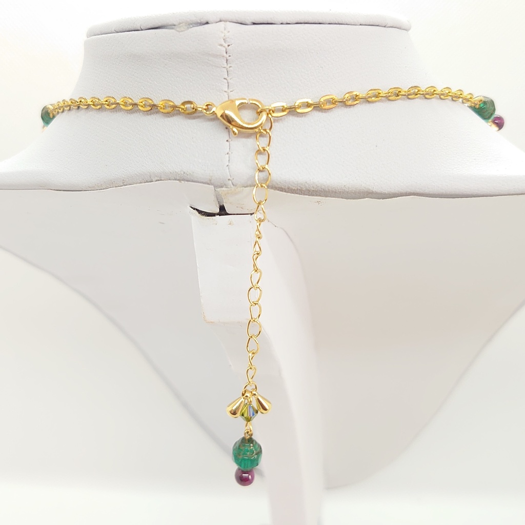 ルビー・マラカイトネックレス