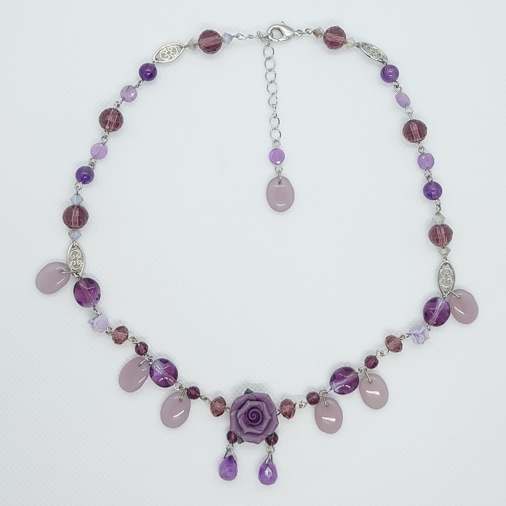 アメシスト・薔薇チョーカー