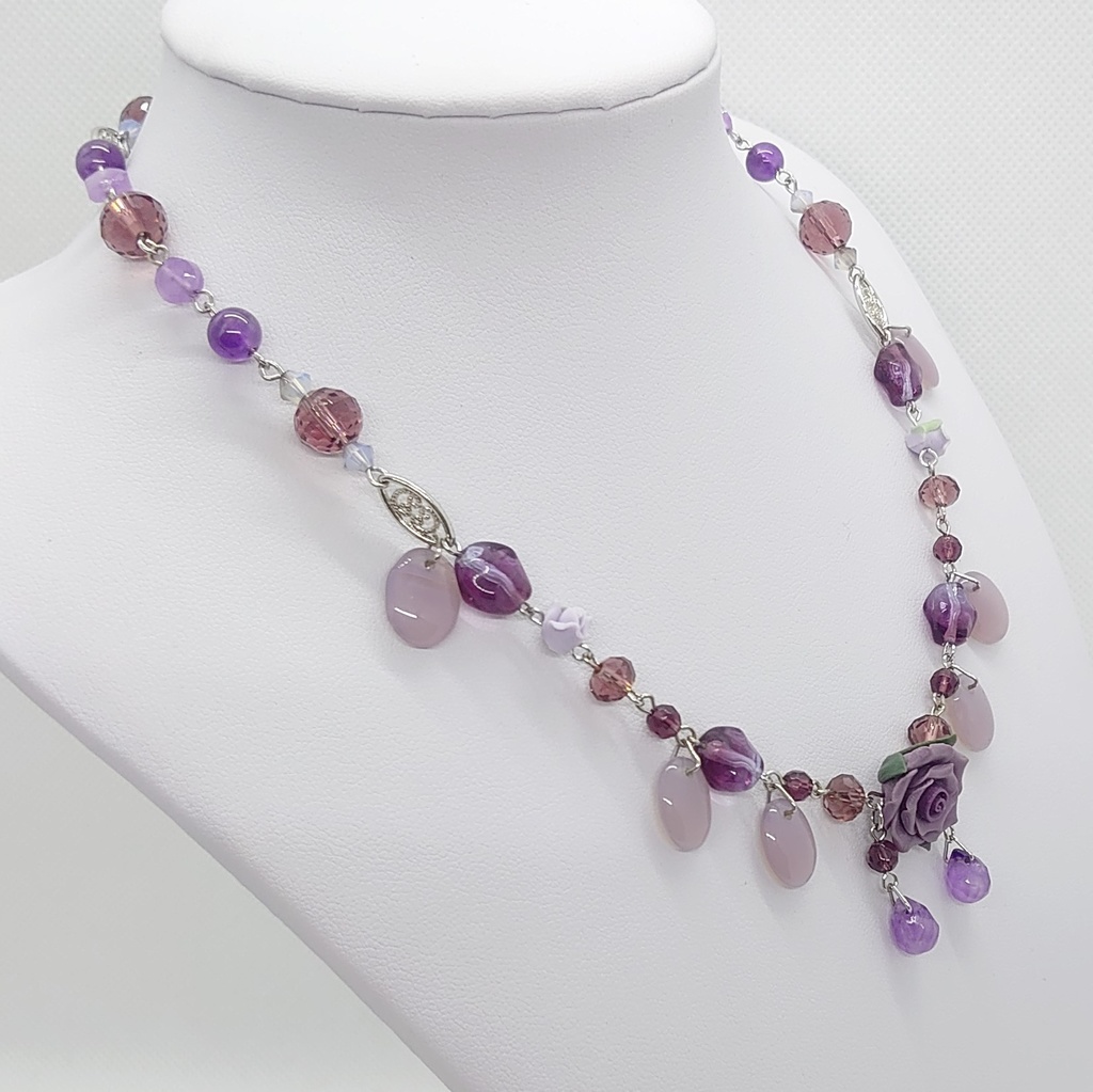 アメシスト・薔薇チョーカー