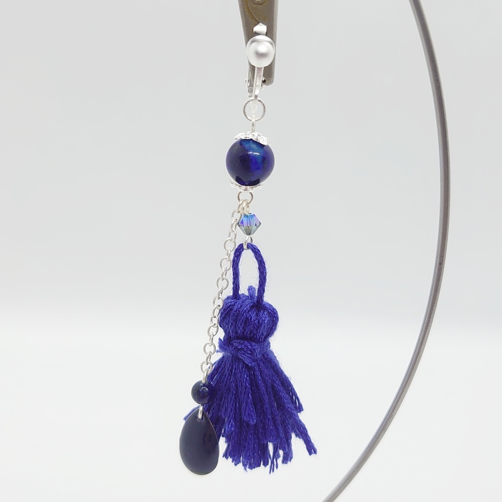 ラピスラズリ・ブルータッセルイヤリング