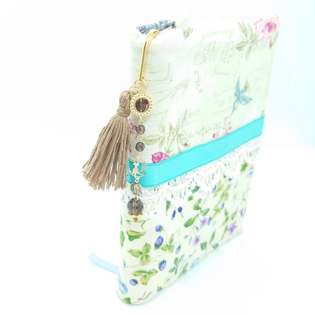 月猫・スモーキークォーツ・ライトブラウンタッセルブックマーカー