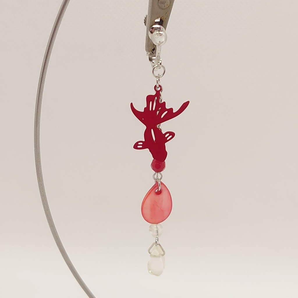 珊瑚・シェル・金魚イヤリング