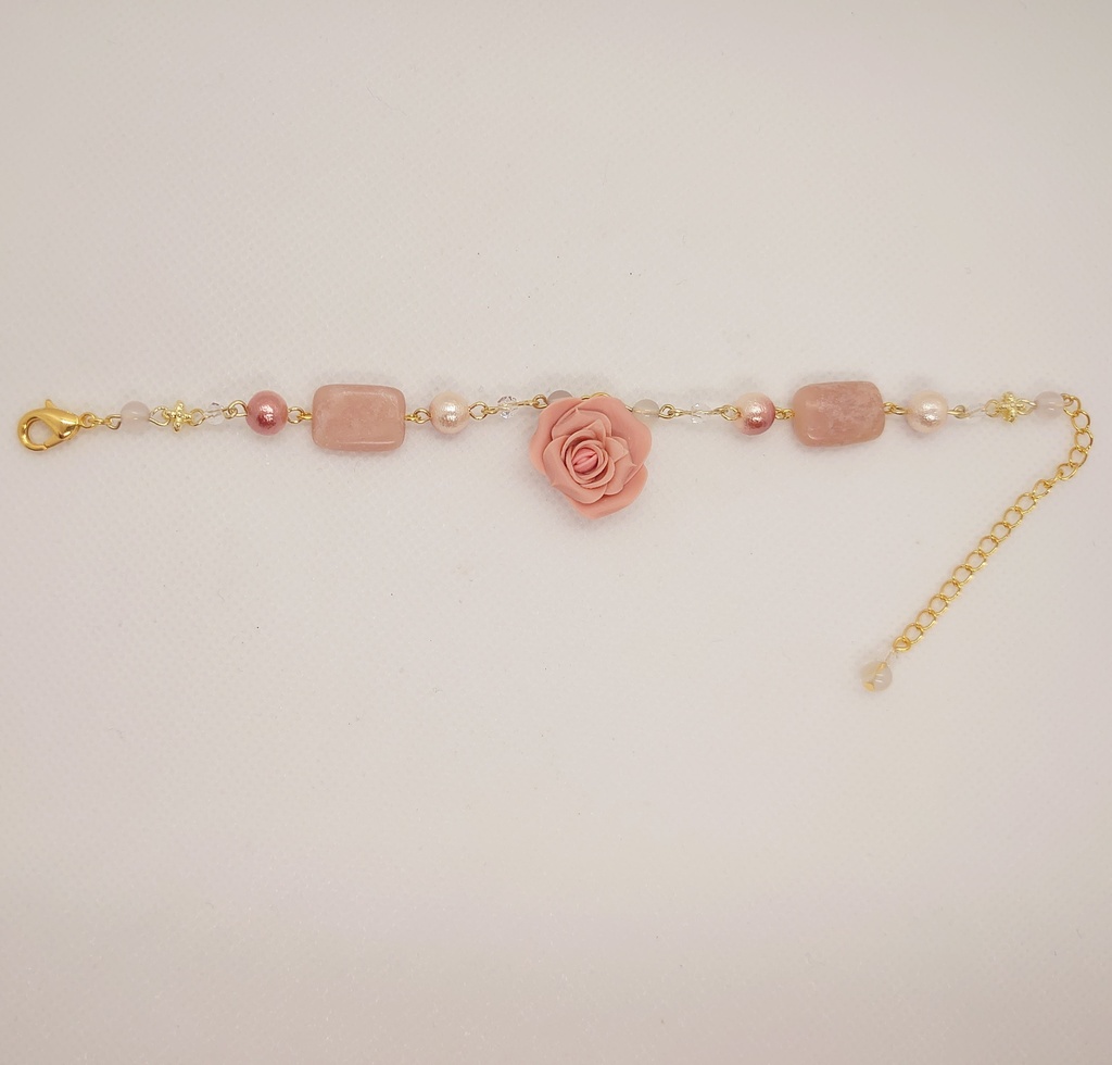 ピンクオパール・ローズブレスレット