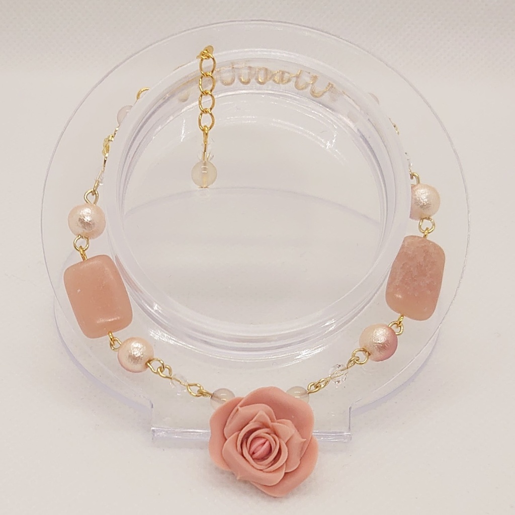 ピンクオパール・ローズブレスレット