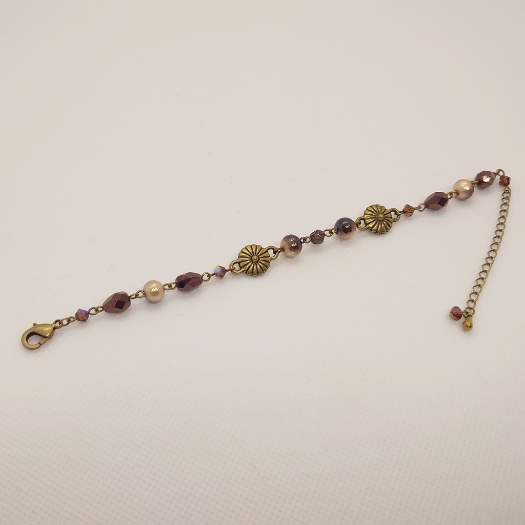 スモーキークォーツ・菊ブレスレット