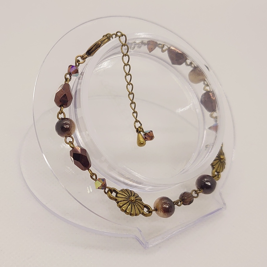 スモーキークォーツ・菊ブレスレット
