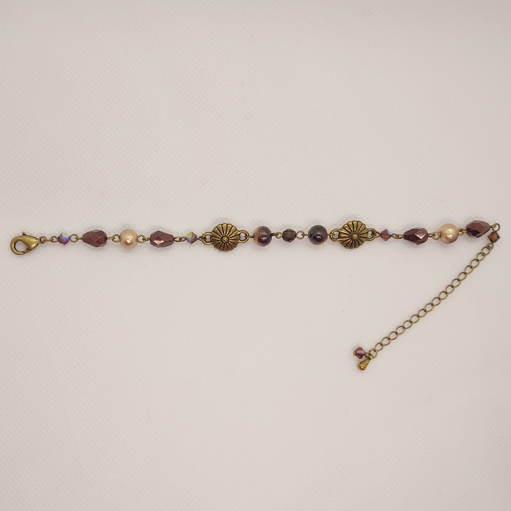 スモーキークォーツ・菊ブレスレット