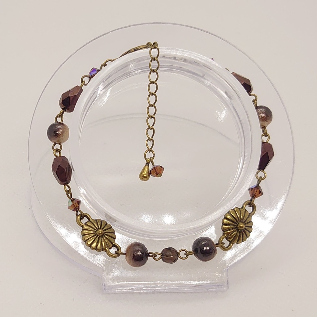 スモーキークォーツ・菊ブレスレット