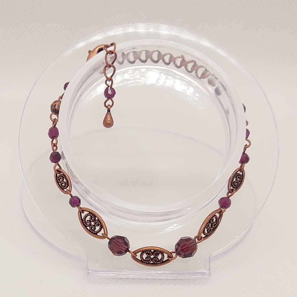 ガーネット・ブロンズカラーブレスレット