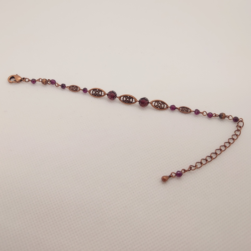 ガーネット・ブロンズカラーブレスレット