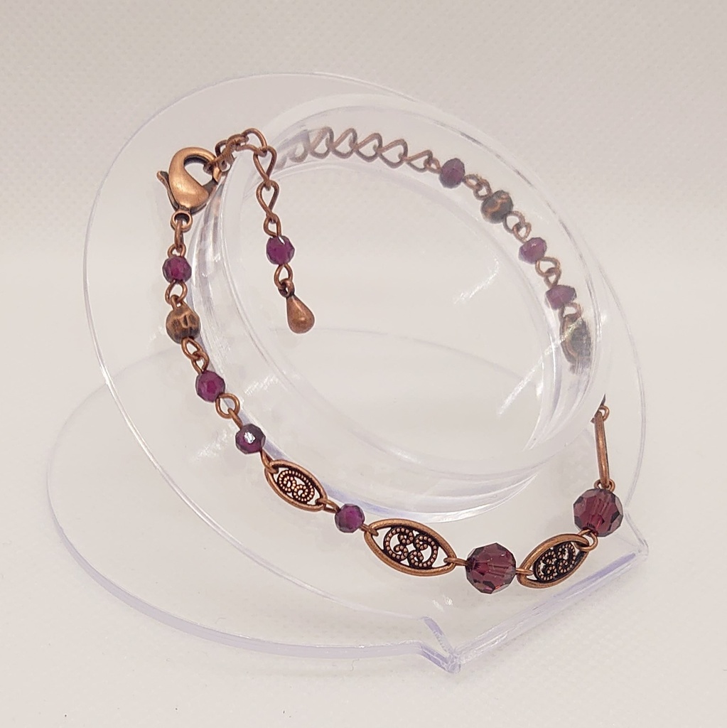 ガーネット・ブロンズカラーブレスレット