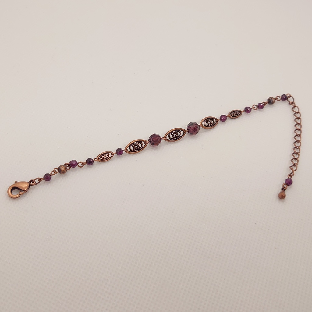 ガーネット・ブロンズカラーブレスレット