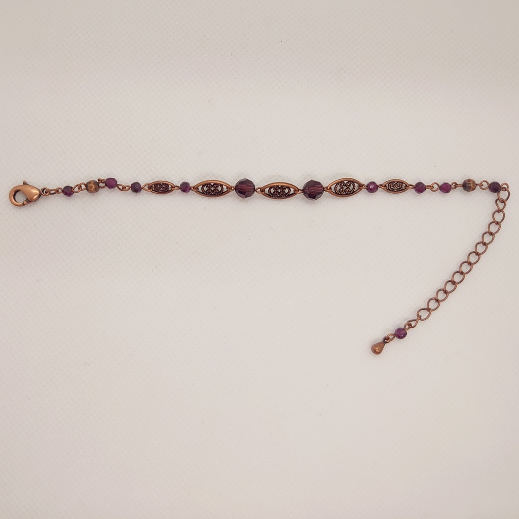 ガーネット・ブロンズカラーブレスレット