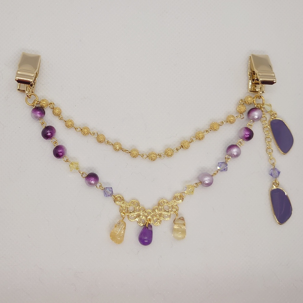 シトリン・アメシストストール留め