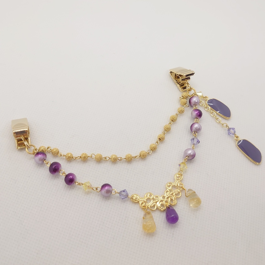 シトリン・アメシストストール留め