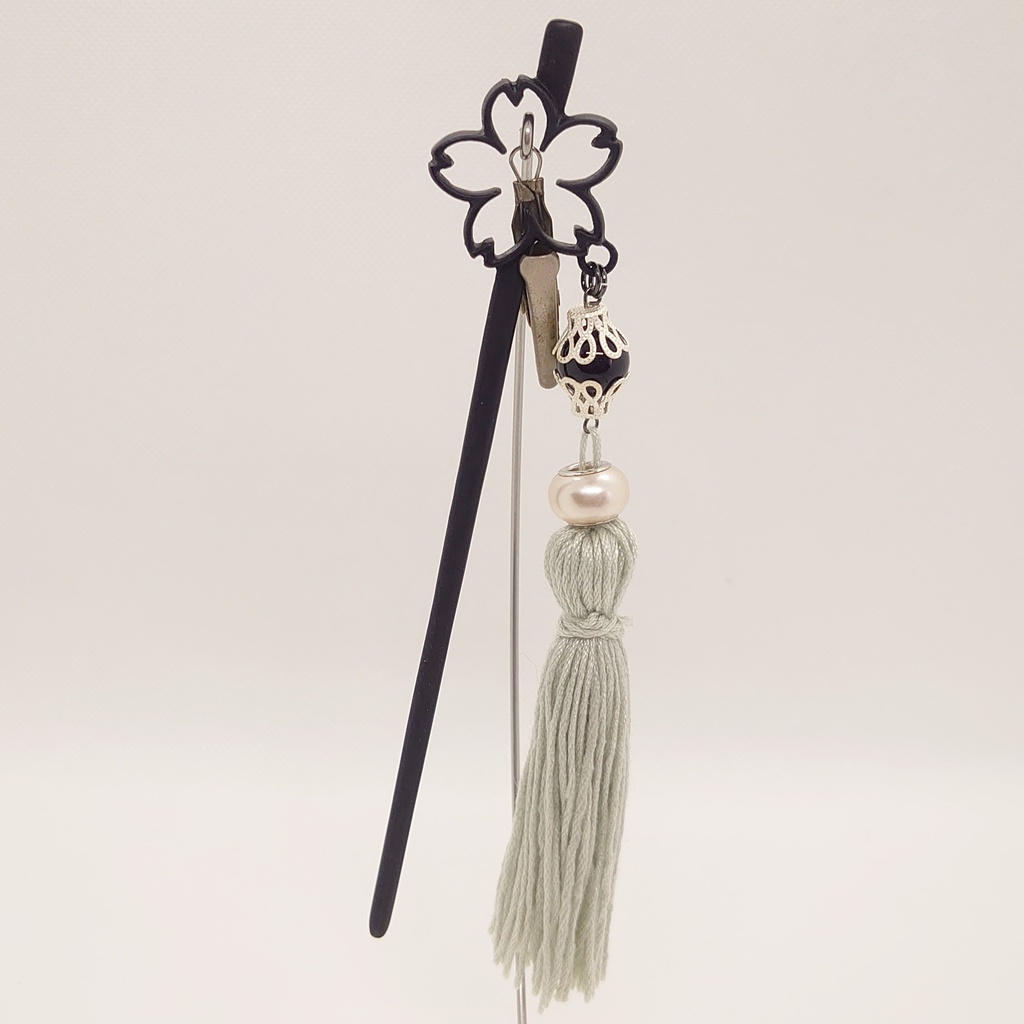オニキス・タッセル桜簪