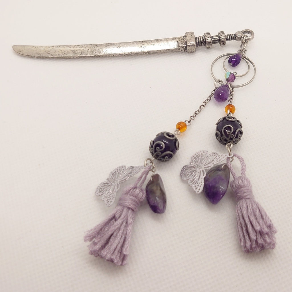 アメシスト・タッセル刀簪