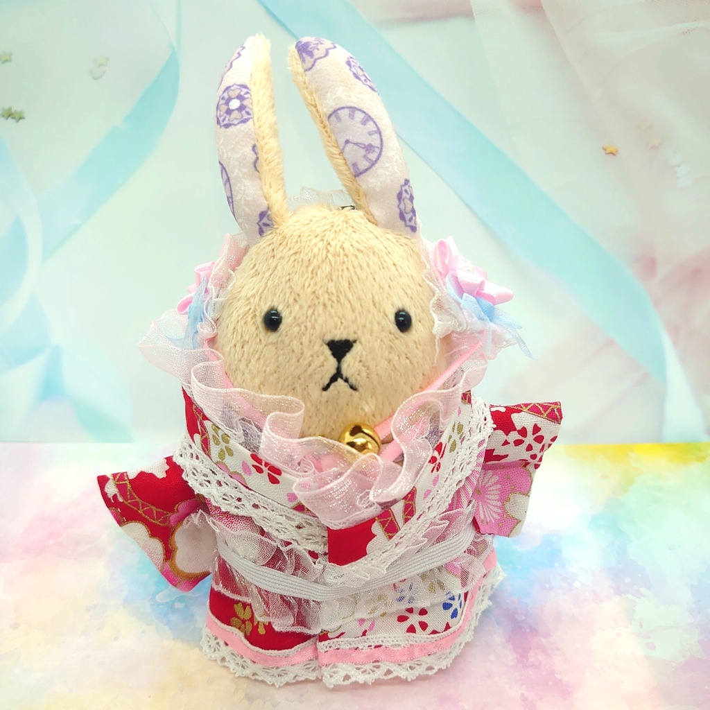 ツキコット用・ヘッドドレス付着物衣装 ピンクボリュームフリル