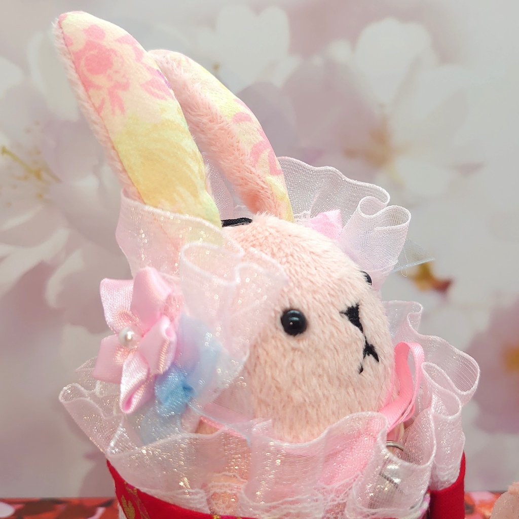 ツキコット用・ヘッドドレス付着物衣装 ピンクボリュームフリル