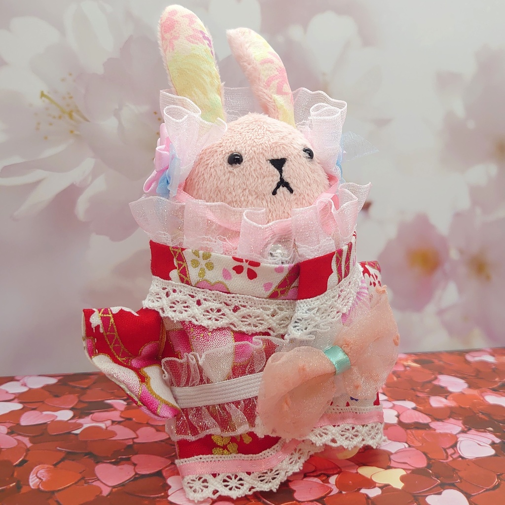 ツキコット用・ヘッドドレス付着物衣装 ピンクボリュームフリル