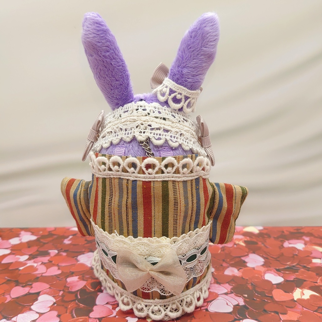 ツキコット用・ヘッドドレス付着物衣装 レトロちっくストライプ