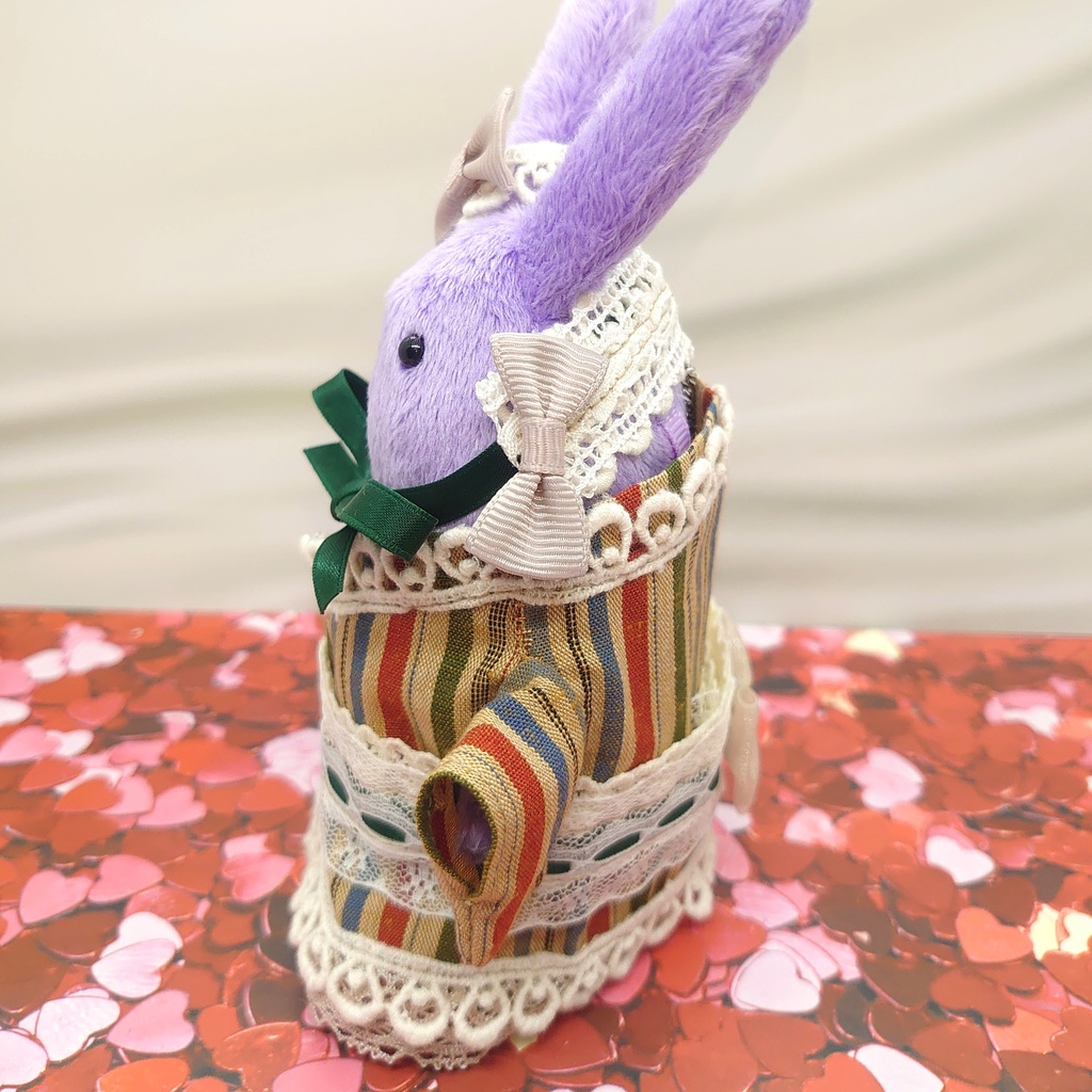 ツキコット用・ヘッドドレス付着物衣装 レトロちっくストライプ