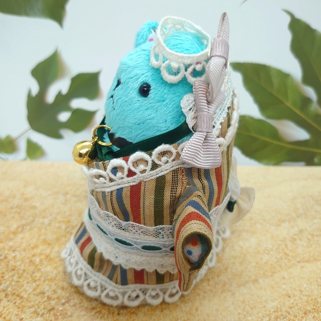 ツキコット用・ヘッドドレス付着物衣装 レトロちっくストライプ