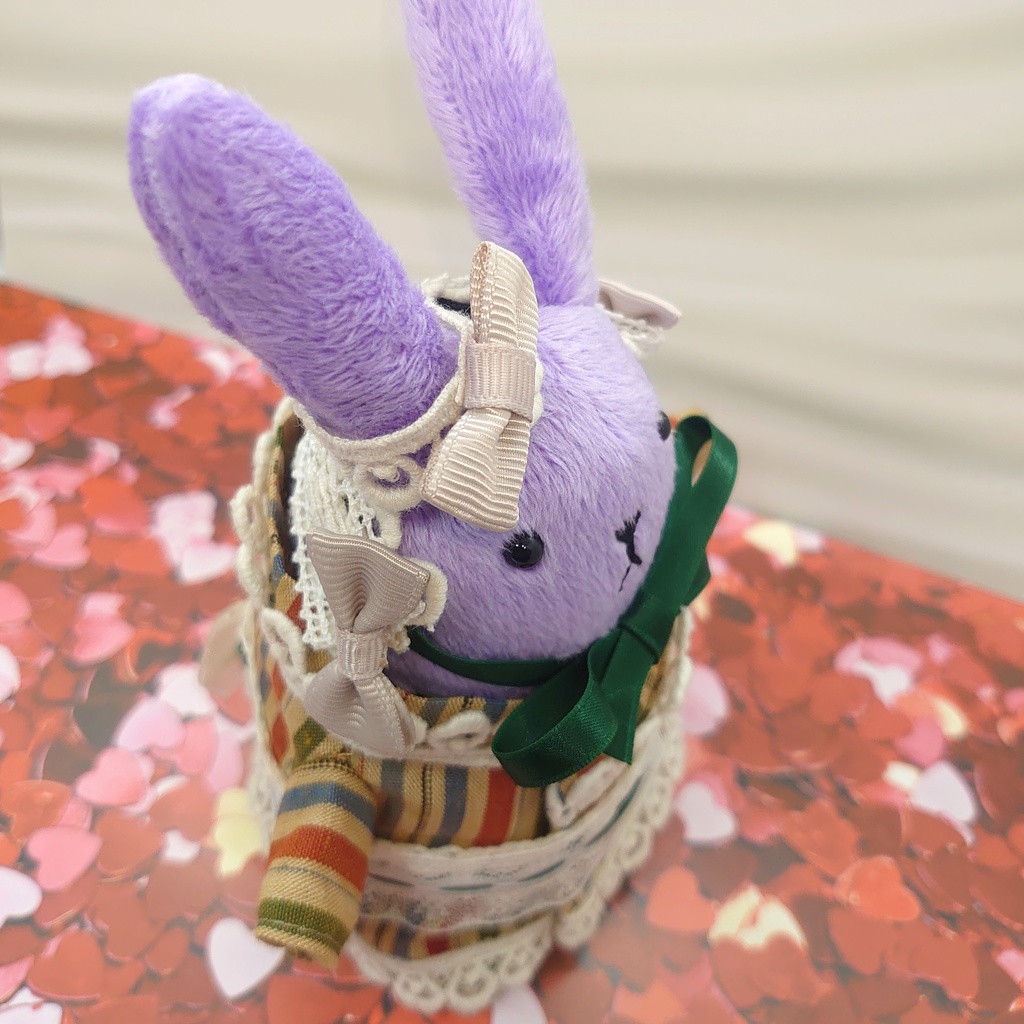 ツキコット用・ヘッドドレス付着物衣装 レトロちっくストライプ