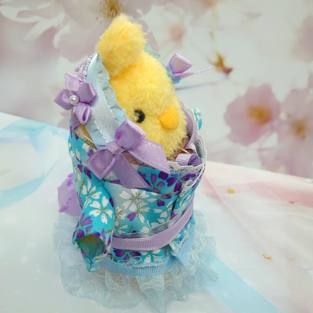 ツキコット用・ヘッドドレス付着物衣装 水色パステル