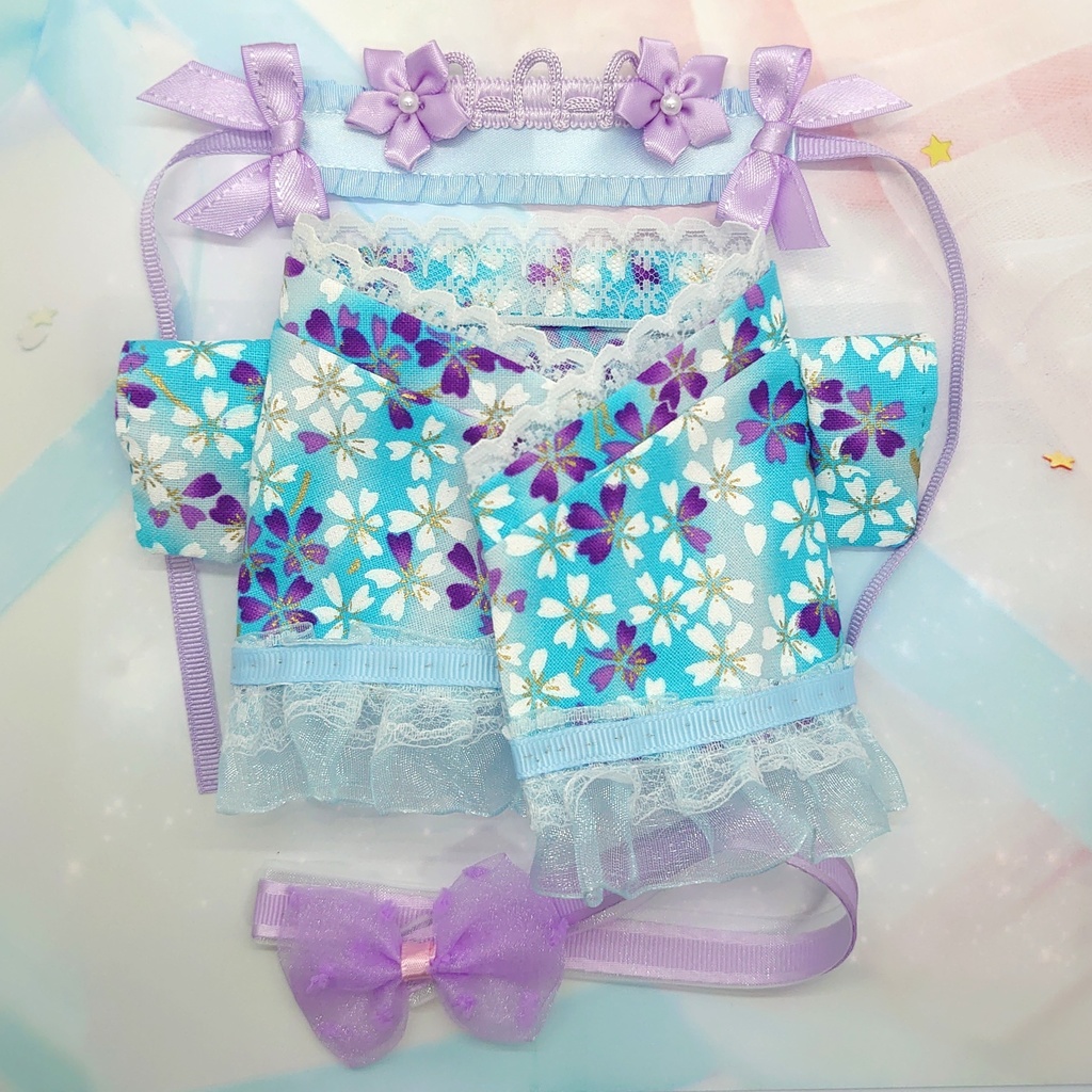 ツキコット用・ヘッドドレス付着物衣装 水色パステル