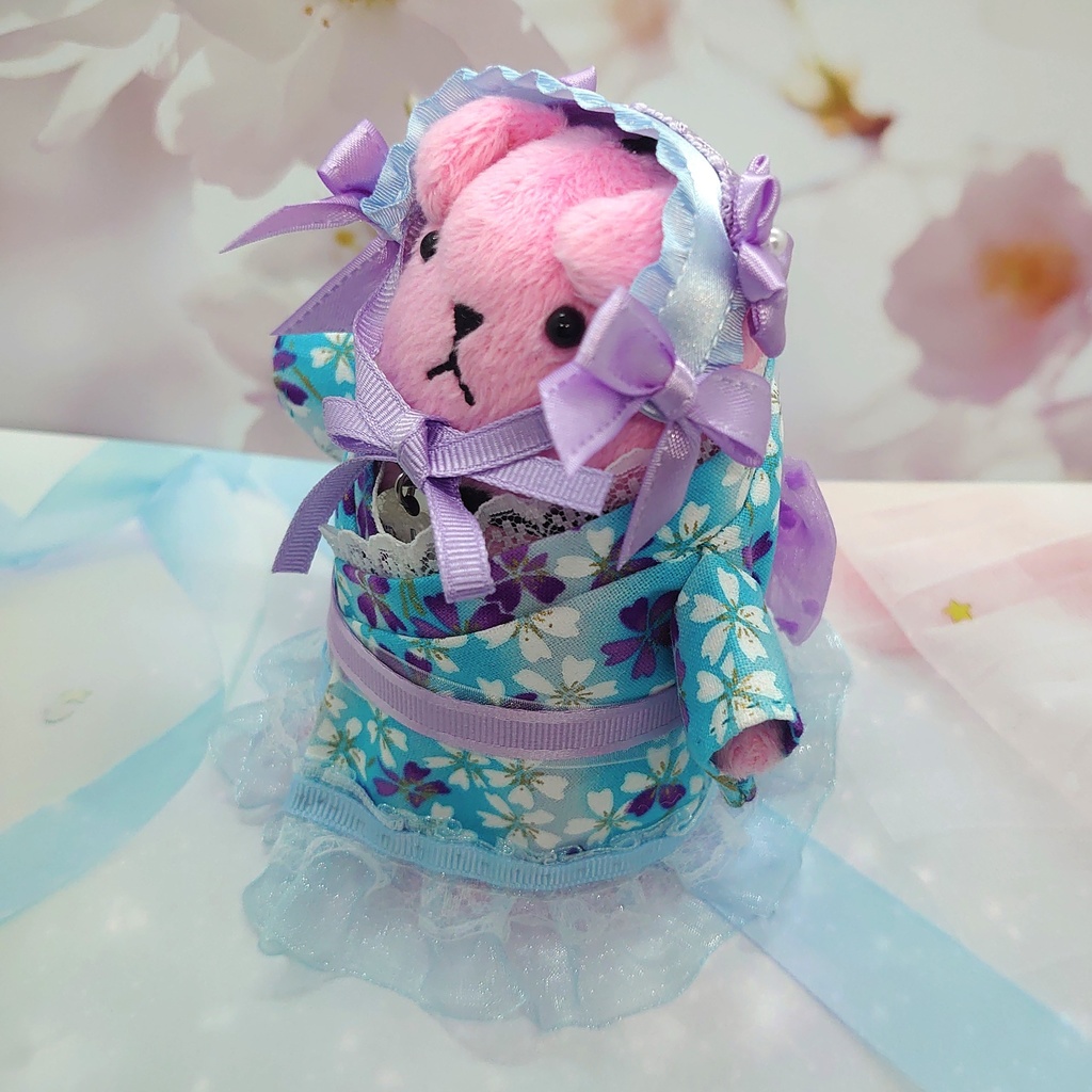 ツキコット用・ヘッドドレス付着物衣装 水色パステル