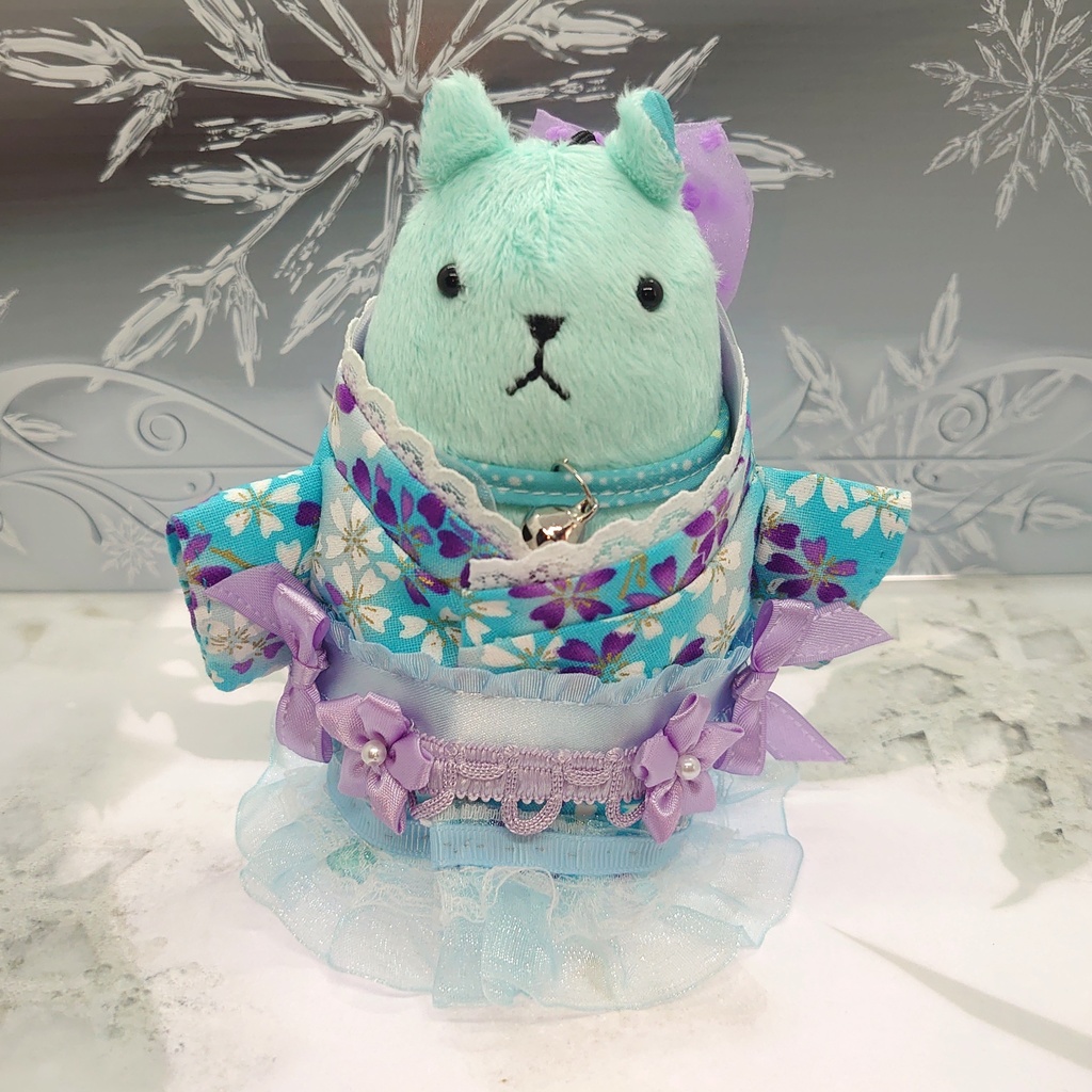 ツキコット用・ヘッドドレス付着物衣装 水色パステル