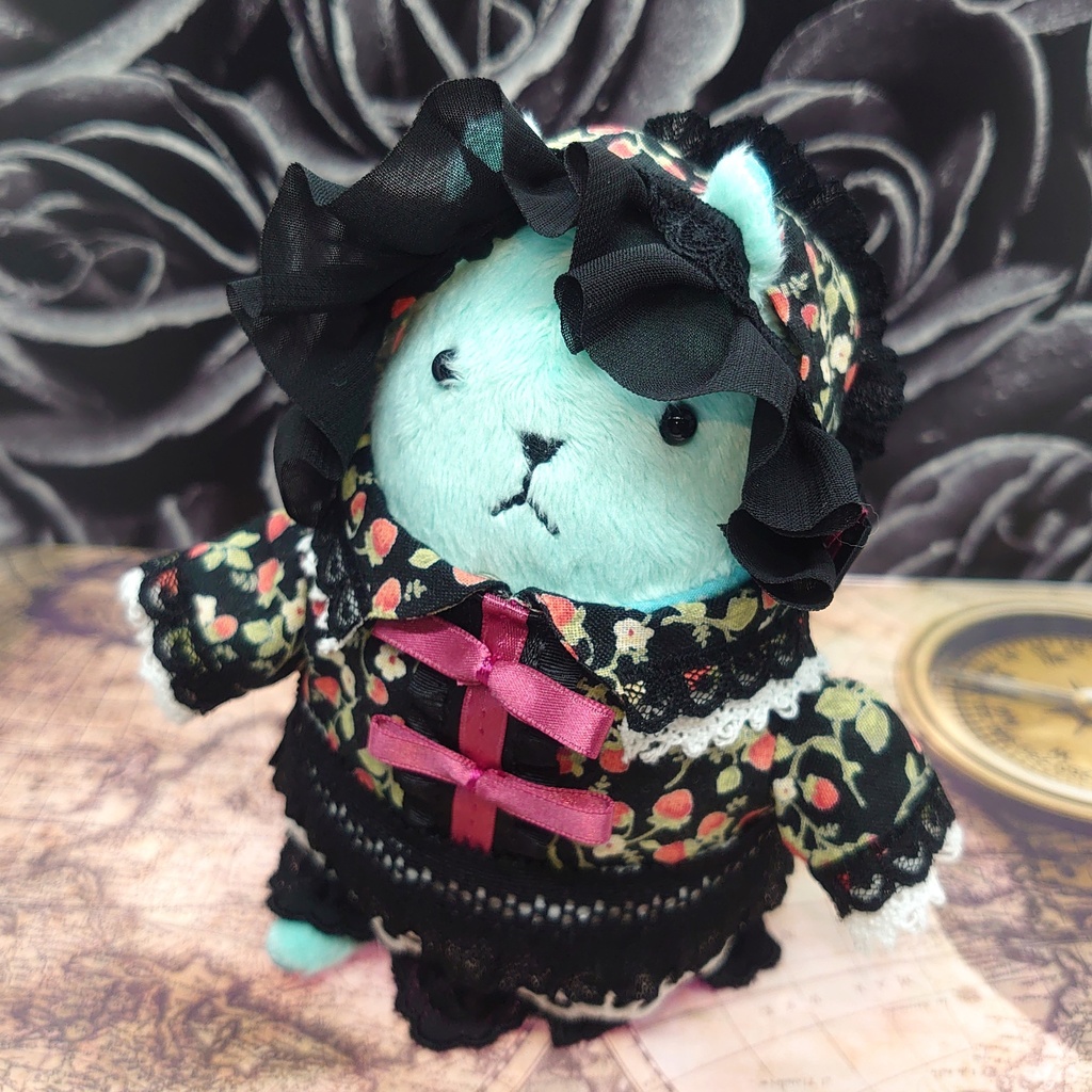 ツキコット用・ボンネット付ワンピース衣装 スイートイチゴ