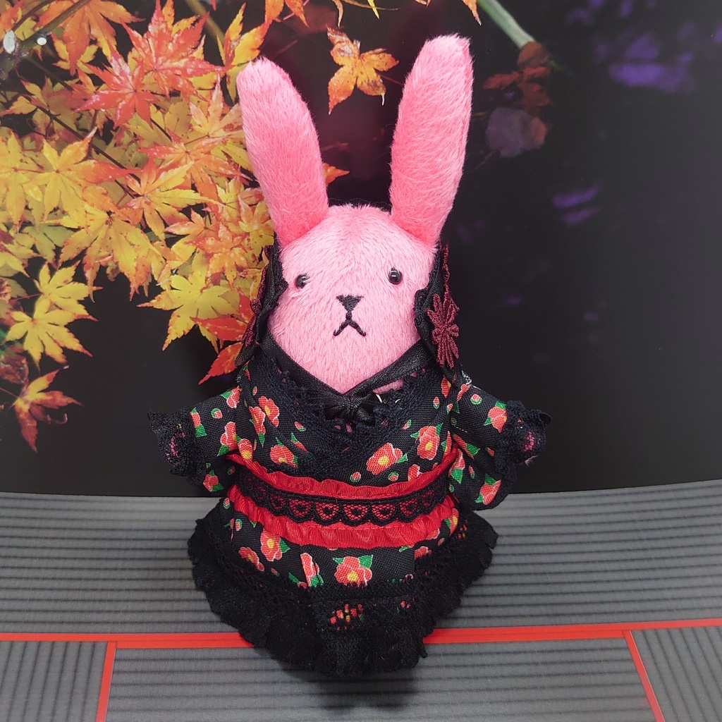 ツキコット用・ヘッドドレス付着物衣装　椿柄