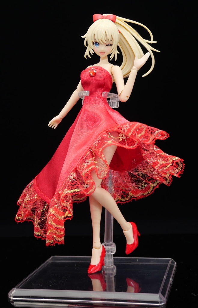 アシンメトリードレス 赤