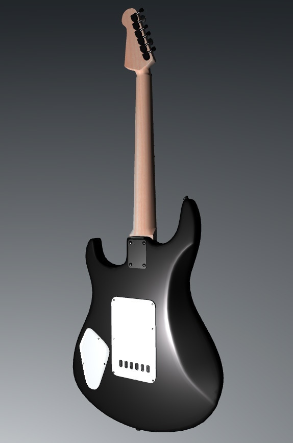 ギター【無料3Dモデル】(FBX)(Unity Package)