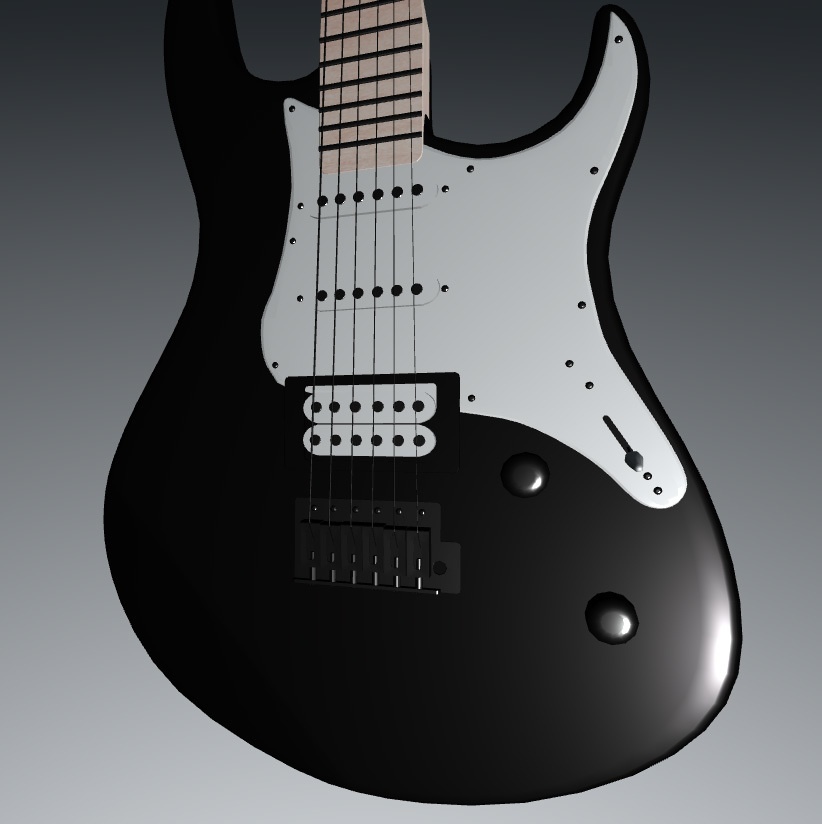 ギター【無料3Dモデル】(FBX)(Unity Package)