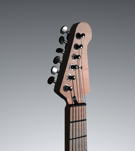 ギター【無料3Dモデル】(FBX)(Unity Package)