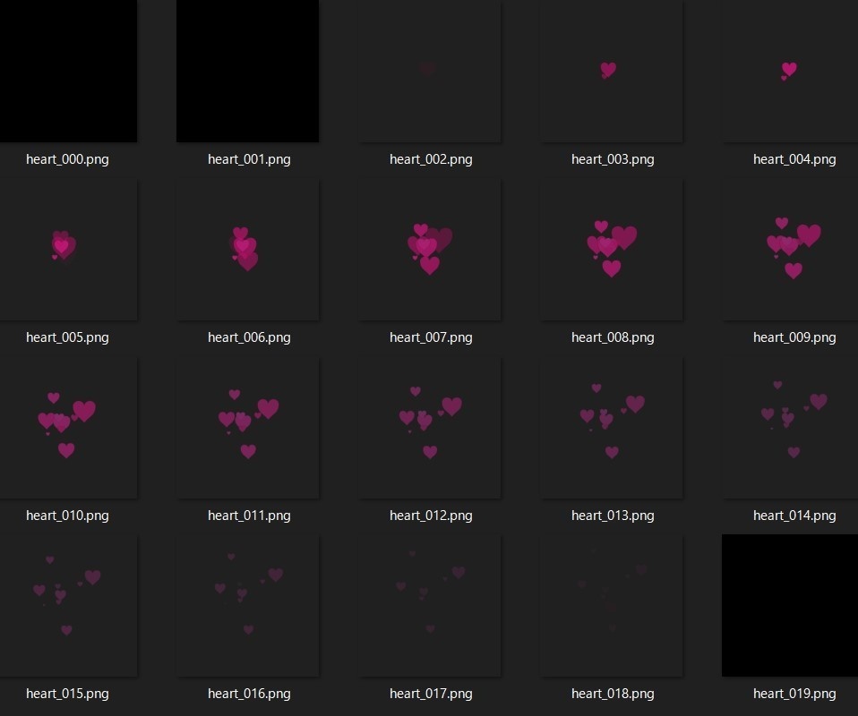 【無料】ハートエフェクト連番（PNG）（UnityPackage）