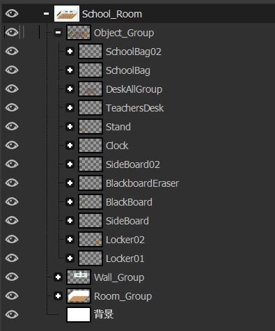 学校の教室【イラストマップ パーツ別】