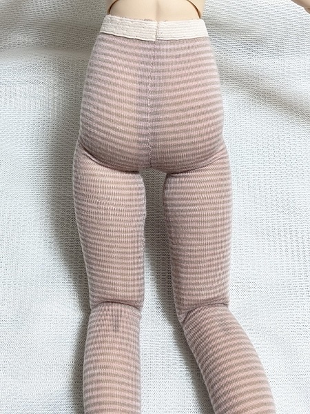 ピンク×チャコールグレー タイツ ボーダー