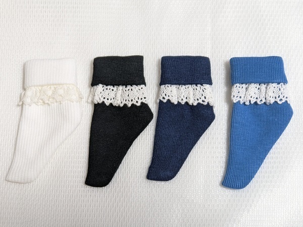 8色 レース付三つ折りソックス
