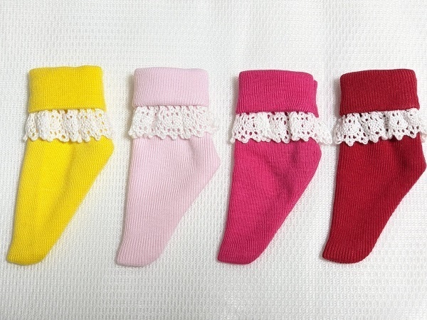 8色 レース付三つ折りソックス