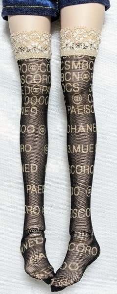 【2size】英字*黒*ストッキング*