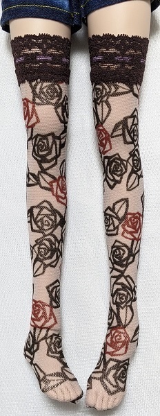 【2size】*茶*バラ*ストッキング*