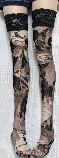 【2size】バラ迷彩*黒*ストッキング
