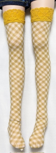 【2size】チェック*マスタード*ストッキング