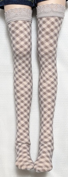 チェック*白銀*ストッキング