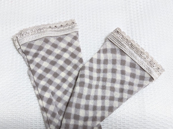 チェック*白銀*ストッキング