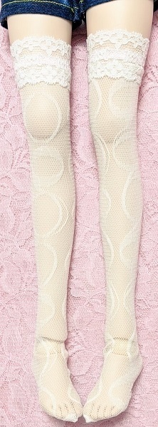 【2size】サークル*オフ白*ストッキング